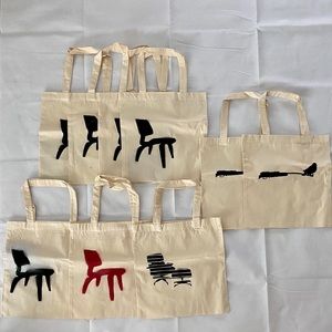 Mid century modern design inspired canvas tote bags